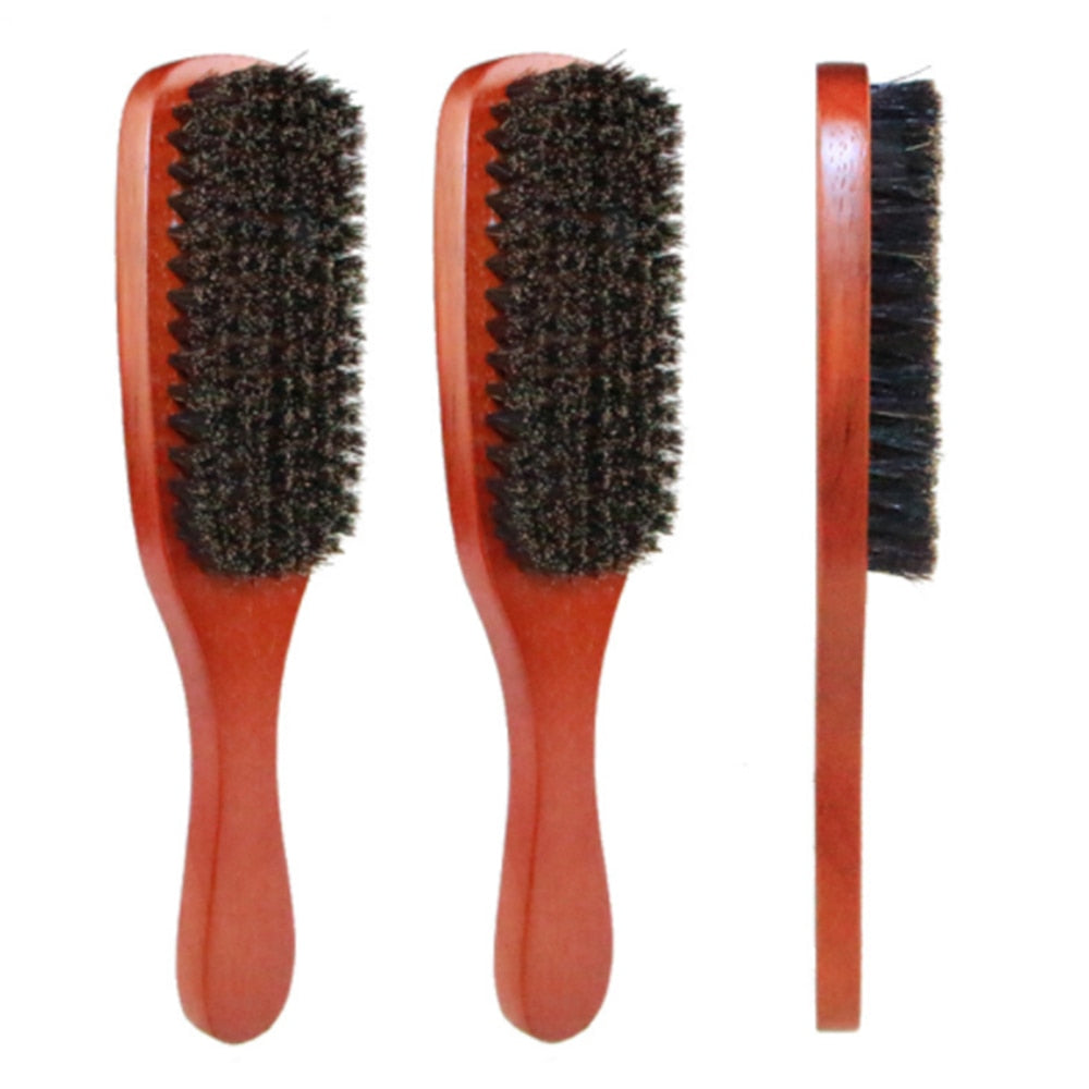 Afroshoppe - UniBrush - Wood Handle Boar Bristle - Brush for hair, beard, Edge Brush - Afroshoppe.ch