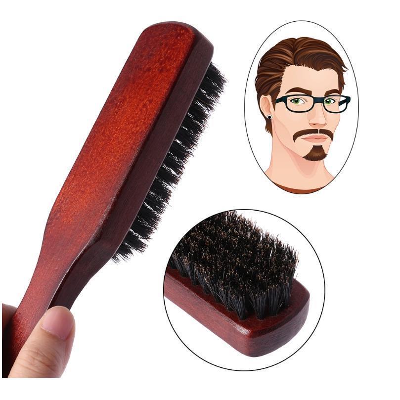 Afroshoppe - UniBrush - Wood Handle Boar Bristle - Brush for hair, beard, Edge Brush - Afroshoppe.ch
