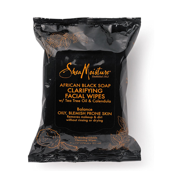 Shea Moisture - African Black Soap Clarifying Facial Wipes w/ Tea Tree & Calendula - Afroshoppe.ch