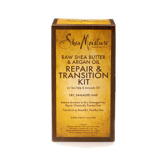 Shea Moisture - Raw Shea Butter & Argan Oil-  Repair & Transition Kit w/ Sea Kelp & Argan Oil - Afroshoppe.ch